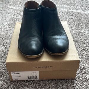 Lucky Brand Dark Leather Ankle Booties